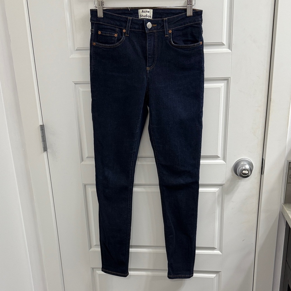 Acne Studios Women's Deep Indigo Skinny Jeans Size 27 Skin 5RW Rinse